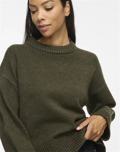 Vila - VISia O-Neck Knit Pullover - Forest Night